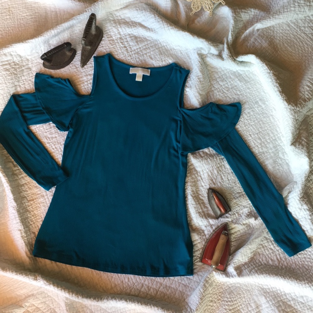 Michael Kors Cut Out Long Sleeve Top